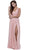 V-Neck Satin Long Evening Gown