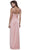 Nox Anabel - V-Neck Satin Long Evening Gown 8347 In Pink
