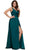 V-Neck Satin Long Evening Gown