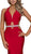 Nox Anabel - A046 Plunging Halter Embellished Sheath Dress