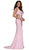 Halter V-neck Beaded Sheath Dress