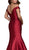 Plunge Detailed Off Shoulder Mikado Trumpet Evening Gown
