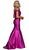 Plunge Detailed Off Shoulder Mikado Trumpet Evening Gown