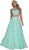 Two Piece Beaded Halter Chiffon A-line Dress