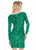 Ashley Lauren - 4122 Fully Beaded Long Sleeve Sheath Cocktail Dress In Green