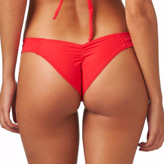 Red Additional Coverage Uno Bikini Bottom