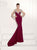 Tarik Ediz - Embellished Scalloped Collar Long Dress 92474 in Red