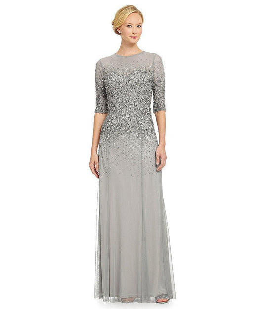 Adrianna Papell 91863330 Sequin Embellished Gown In Silver