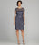 Patra - Laced Illusion Bateau Neck Sheath Dress 12489 in Gray