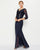 Adrianna Papell - 81859402 Ruched Mesh Overlay Dress in Black