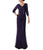 Adrianna Papell - 81859400 Jewel Accented Surplice V-Neck Drape Gown in Purple
