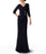 Adrianna Papell - 81859400 Jewel Accented Surplice V-Neck Drape Gown in Black