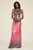 Tadashi Shoji - Sequined Ombre V-Back Column Gown In Pink and Black