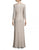 Aidan Mattox - V-Neckline Sequined Long Dress MD1E200486 in Neutral