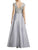 Aidan Mattox - Lace and Taffeta Long Dress 54468570 in Silver