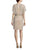 Aidan Mattox Sequined V-Neck Blouson Short Dress MD1E200692 In Silver and Nude