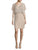 Aidan Mattox Sequined V-Neck Blouson Short Dress MD1E200692 In Silver and Nude
