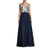 Aidan Mattox - MD1E200856 Sleeveless V-Neck Embroidered Ball Gown in White and Blue