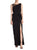 Nero By Jatin Varma - 480122 Asymmetrical Illusion Ruffle Peplum Gown In Black