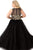 CE1816 Illusion V-neck A-line Dress