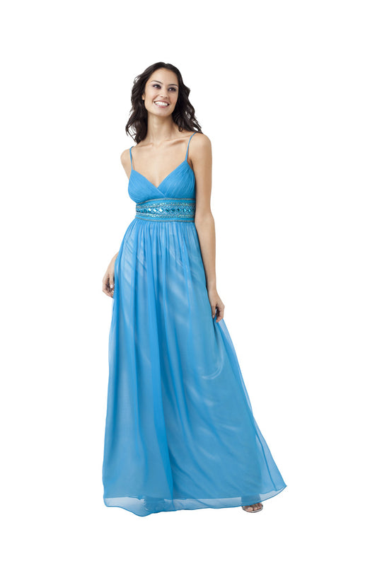 Adrianna Papell - Ruched V-Neck Dress 41843560 in Blue