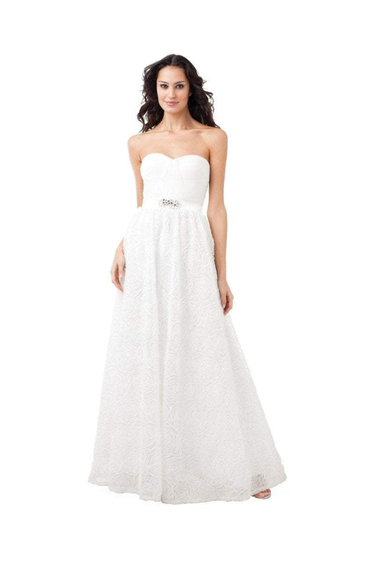 Adrianna Papell - 41851540 Ruched Sweetheart A-line Dress in White