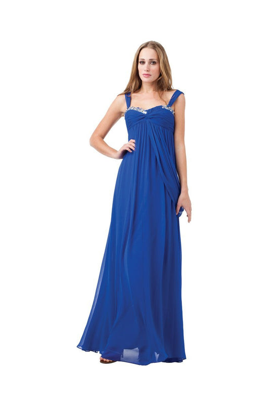 Adrianna Papell - 41851600 Embellished Semi-Sweetheart A-line Dress in Blue