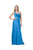 Adrianna Papell - 41852870 Pleated Bodice Bejeweled Asymmetrical Gown in Blue