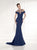 Tarik Ediz - Embellished Neckline Evening Gown 92438 in Blue