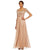 Decode 1.8 - Embroidered Short Sleeve V-Neck Dress 182598 in Brown