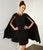 Adrianna Papell - 14237610 Structured Cape Sheath Dress in Black
