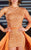 MNM Couture - 0431 Asymmetrical Cascade Sheath Gown In Orange