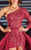 MNM Couture - 0431 Asymmetrical Cascade Sheath Gown In Red