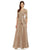 Emma Street - ES542 Embellished V-Neck Satin A-line Dress - 1 pc Clay In Size 8 Available In Brown