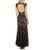 Aidan Mattox - 151A98160 Keyhole Cutout Floral Lace Gown in Black and Neutral