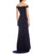Adrianna Papell - 191916940 Off-Shoulder Empire Pleated Dress in Blue