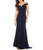 Adrianna Papell - 191916940 Off-Shoulder Empire Pleated Dress in Blue