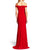 Adrianna Papell - 191916940 Off-Shoulder Empire Pleated Dress in Red