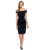 Adrianna Papell - 41913680 Off Shoulder Sheath Knee Length Dress in Black