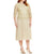 Alex Evenings - 417219 Jewel Neck Quarter Length Sleeves Dress in Gold