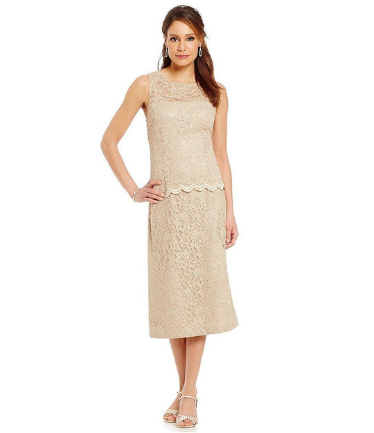 Alex Evenings - Lace Cocktail Dress 1121226 in Neutral