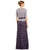 Adrianna Papell - V-Neckline Scalloped Lace Evening Dress AP1E200046 in Purple