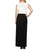Alex Evenings - Side Embellished Crepe Long Dress 160088 in Black and White