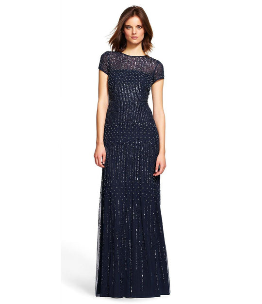 Adrianna Papell - Jewel Long Dress 91918062 in Blue