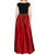 Alex Evenings - Scoop Neckline Satin Long Dress 165359 in Black and Red