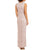 Aidan Mattox - MD1E200313 Illusion Inset V-Neck Lace Gown in Pink