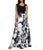 Alex Evenings - Asymmetric Neckline Long Dress 150236 in Black and White