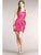 Colors Dress - 0479 Ruched One Shoulder Strap Dress in Pink