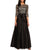 Alex Evenings - Bateau Neckline Pleated Long Dress 117361 in Black and Gold