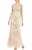 Aidan Mattox - Sheer Embroidered Lace Gown MD1E201009 in Pink and Multi-Color.